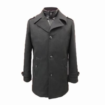 China New Winter Anti-Wrinkle Wool Coat Mens Woolen Coats Solid Casual Overcoat for sale