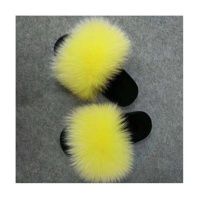 China Fashion Trend Women Real Fur Slipper Indoor Slippers Fashion Fur Slide Slippers for sale