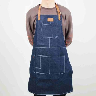 China Apron 2022 New Chef Apron Cotton Kitchen Bib Design Durable Custom Canvas Apron Gift Apron Coffee Adjustable Black Blue Franco Camion for sale