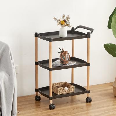 China Factory Wholesale Colored House Stocked Storage Shelves Rotating Rack With Wheels for sale