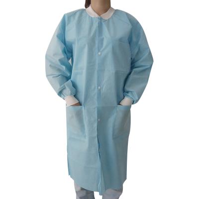 China Unisex Wholesale Support Sample Non Woven Comfortable White Unisex Custom Lab Coat for sale