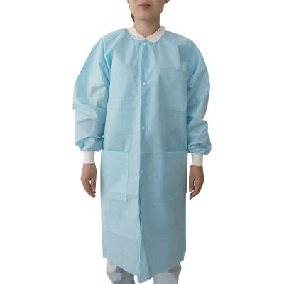 China HOLLEE Lab Unisex Full Body Protective Coat Coverall Blue White Color for sale