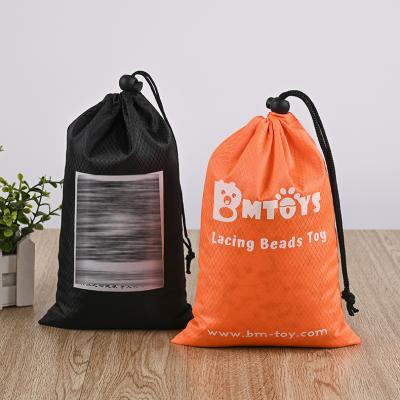 China Waterproof Nylon Simple Draw String Gifts Bag Custom Logo Drawstring Bag for sale