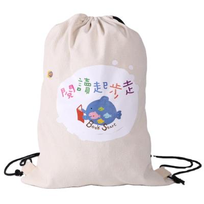 China Muslin Natural Cotton Dust Canvas Cany Drawstring Bag With Brand Logo Printing for sale