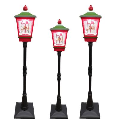 China Retro Eco-friendly Christmas Decorations Factory Wholesale Home Music Snow Lighting Street Light Christmas Lighting Music Box for sale