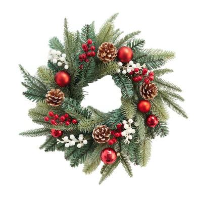 China Factory Direct Christmas Wreath Christmas Wreath Ornament Gift Creative Christmas Door Pendant Ornament for sale