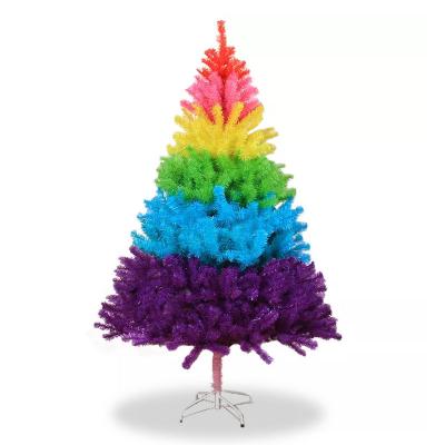 China Beautiful 6ft Factory Direct Wholesale Rainbow Christmas TreeSix Color Combination For Home Decoration for sale