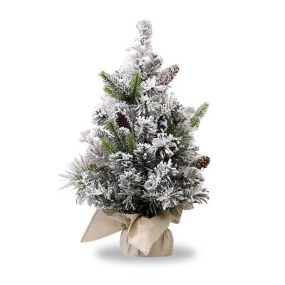 China Factory direct creative Christmas tree environment friendly mini ornaments PE mini Christmas table flocking home decorations for sale for sale