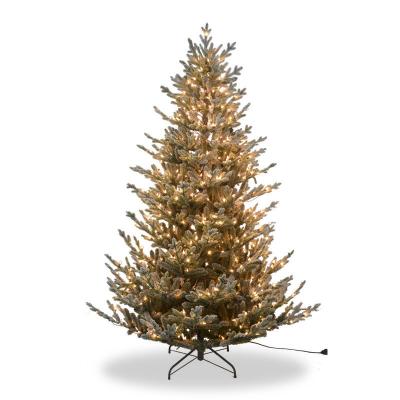 China Factory Direct Wholesale 7ft Beautiful Colorful LED Artificial Assembled Christmas Tree Assembled Snow Christmas Tree For Christmas Decoration for sale