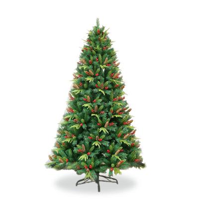 China Modern direct wholesale premium green PE factory PVC artificial pine cone Christmas tree for outdoor home decoration for sale