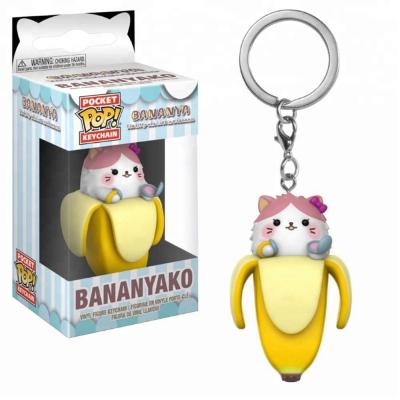 China Factory Wholesale Collections Make Custom Adorable Bananya Pocket POP Bananya Vinyl The Key Chain Figure Soft PVC Cartoon Toy Keychain for sale