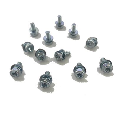 China HEX Blue White Zinc External Hex Screw Torx With Flat Washer Spring Washer for sale