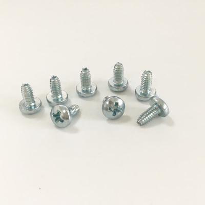 China Blue White Pan Zinc Cross Pan Head Triangular Tooth Tapping Screw for sale