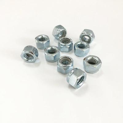 China Heavy industry factory price zinc blue white hexagon nylon lock nuts for sale for sale