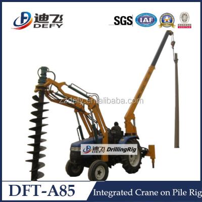 China Pole Digging For Cable Power DFT-A85 Tractor Mounted Power Pole Construction Machine for sale