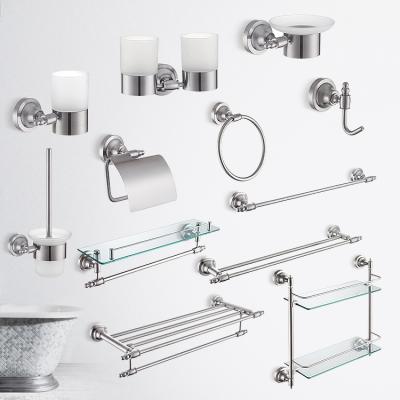 China Sustainable Modern Luxury Toilet Accessories Stainless Steel Metal Bathroom Accessories Set for sale