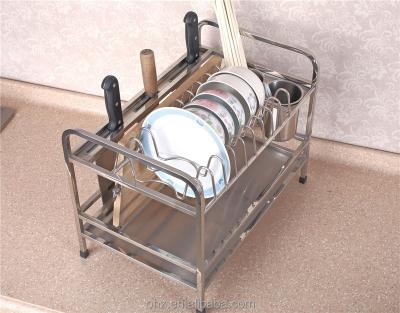 China Sustainable Multifunctional 2 Layers Dish Drying Rack With Spoon Rack GFR-327 for sale