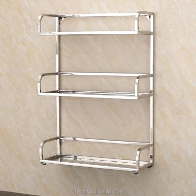 China 3 Tier Stainless Steel Wall Hanging Or Table Top Kitchen Storage Sustainable Spice Racks for sale