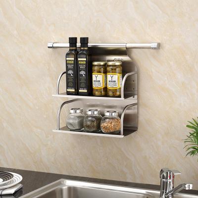 China Hot Sale Wall Mounted Hooked Steel Spice Rack Stocked Rack Cabinet For Kitchen Spice for sale