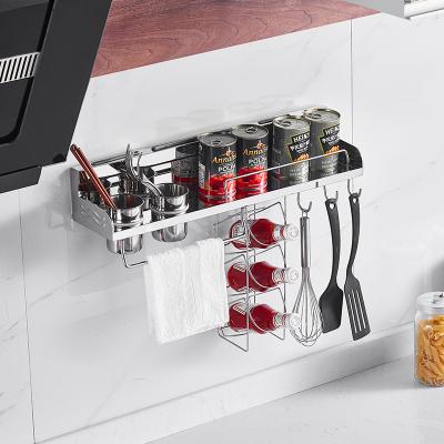 China Hot Selling Stocked Stainless Steel Wall Mounted Spice Rack Shelf For Kitchen for sale