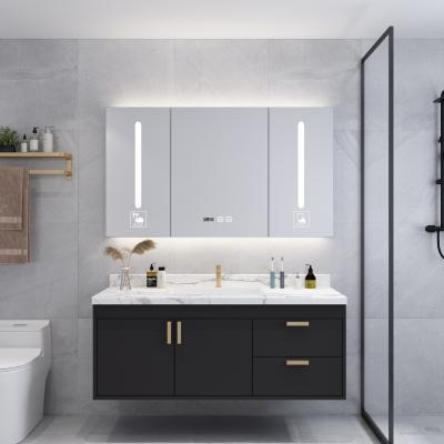 China 2021 Popular Stainless Steel Bathroom Mirror Cabinet LED Mirror Cabinet YMT-X80 Modern Most Design Three Doors for sale