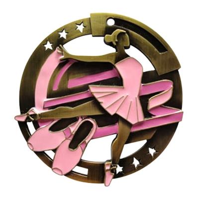 China Europe Custom Logo Cut Pink Girls Waltz Ballet Dance Medals And Trophies for sale