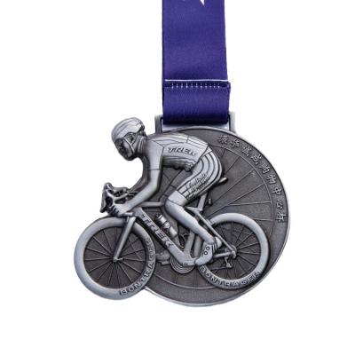 China China Custom Zinc Alloy 3d Gold Die Cast Sports Cycling Medal Bicycle Medal for sale