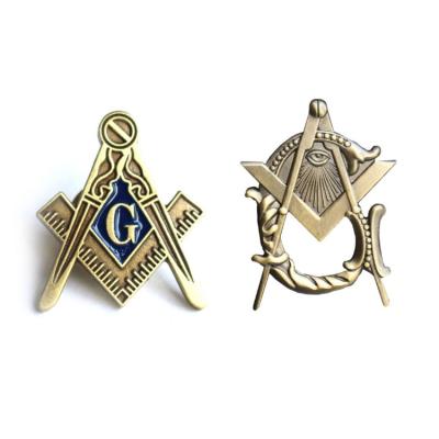 China Europe Metal Emblem Masonic Mason Freemason Decorations Badges Custom Lapel Pin for sale