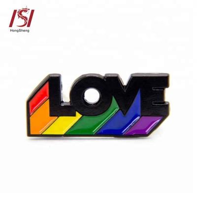 China Wholesale Europe Gay Pride Rainbow LOVE LGBT Lapel Pin Badge for sale