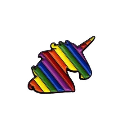 China Custom Europe Unicorn Rainbow Gay Pride LGBT Rights Enamel Rainbow Lapel Pin Badge for sale