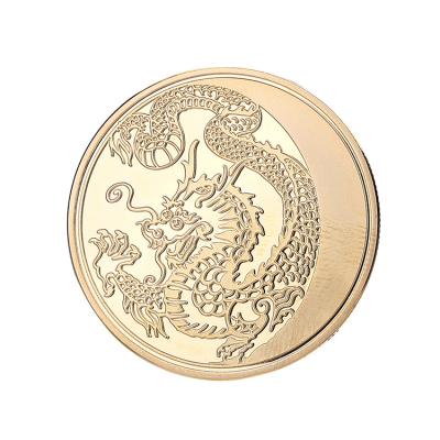 China Custom China Metal Gold Plated Old Antique Chinese Dragon Lucky Coins for sale