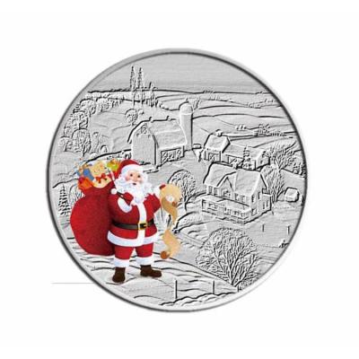 China Cheap Empty Custom Europe Holiday Gold Santa Christmas Reindeer Silver Coins for sale