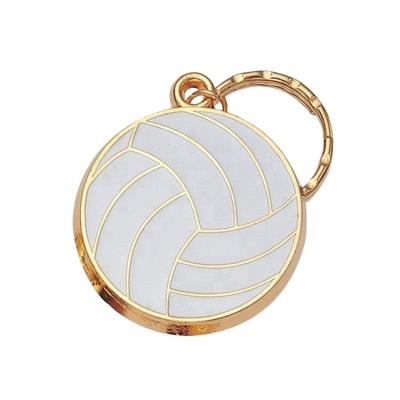 China Custom volleyball enamel engravingmetal key chain customized for sale