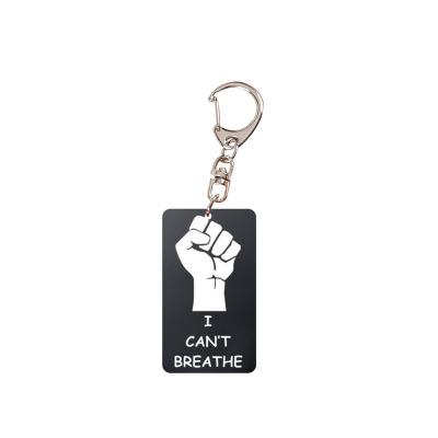 China Enamel Metal Key Chain I Can't Breathe Key Chains Protest Black Lives Matter Keychain Keychain for sale