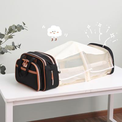 China Detachable Folding Anti-theft Baby Crib Diaper Bag Large Capacity Leisure Travel Diaper Bag Mother And Baby Bed Diaper Bag for sale