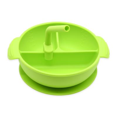 China Eco-friendly Reusable Dinner Dish Silicone Straw For Baby Product Drinking Feeding Match With Baby Dish Baby Bowl for sale