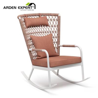 China Patio Woven Swing Chairs Patio Egg Chair Rattan Sofas Wicker Trapezes Easy Carry Garden Hanging Rocker for sale