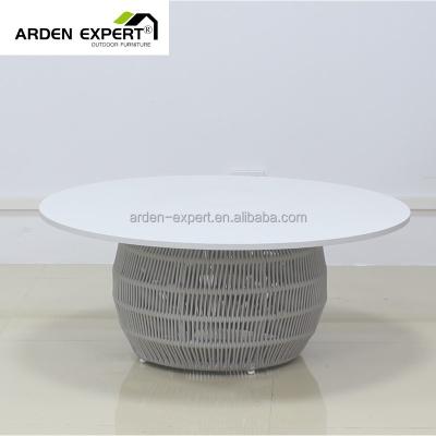 China Modern Home Living Room And Outdoor Rope Table With Stone Table Tea Table Top Round Shape for sale