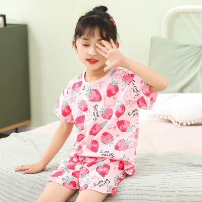 China QUICK DRY kids leisure set wholesale cute tops short sleeve casual crop tee shirt print for girls quantity summer kids 100% cotton for sale