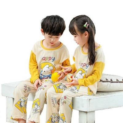 China Wholesale Breathable Kids Loose Pattern Bar Pajamas Kids Clothing Round Collar Pajamas Sets Boy And Girl Sleepwear Pajamas for sale