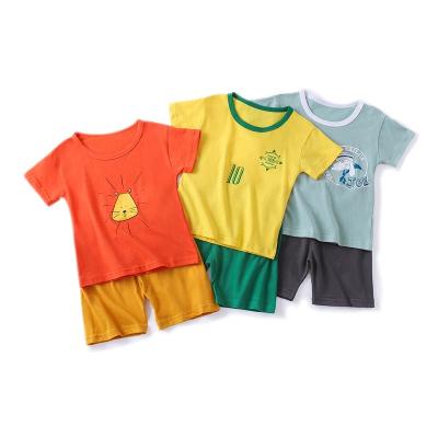 China Anti-pilling Summer Kids Clothing Short Sleeves With Cartoon Patterns For Clidren Clothes Set Quality Cotton Boy Girl T-Shirts Sets for sale