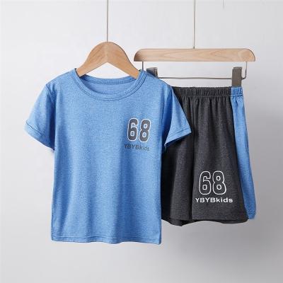 China Wholesale Breathable Children's Sportswear Casual T-shirt Set Summer Quick-Dry Children's Clothing Boy Fitness Running Fit Football Dry Overall for sale