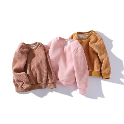 China Hot Selling Cheap Autumn Dress Casual 97% Polyester 3% Spandex Knitwear Solid Color New Long Sleeve Pullover Sweater Girls Viable Children for sale