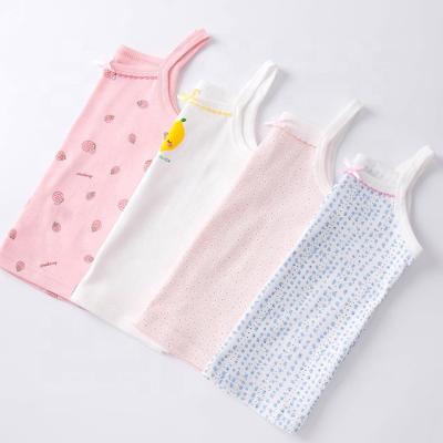 China 2021 Summer Cute Breathable Vest Lovely Girls Cartoon Keep Cool And Skin-kissed Simple Sweat-sucking Children's Vest Design A for sale