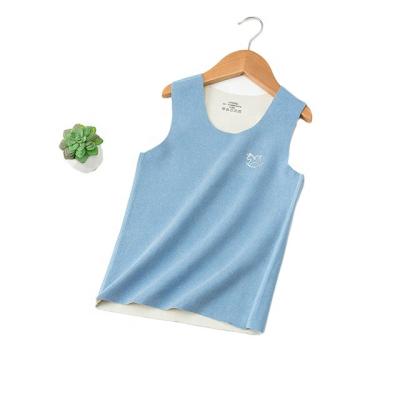 China Breathable Boy's Warm Soft Vest In Winter Children Beach Top Pure Color Pony Printing Clothing For Girl Vest 4 Kinds for sale