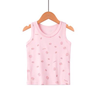 China New children's clothing girl's breathable camisole in the summer of 2021 strawberry printed cotton baby casual vest wholesale quantity for sale