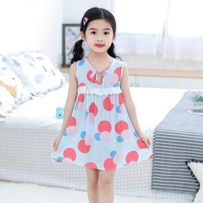 China New Design QUICK DRY Custom Kids Dress Girls 100% Cotton Cartoon Kids Bag Summer Cute Printed Princess Leisure Casuals Cool Girls OEM for sale