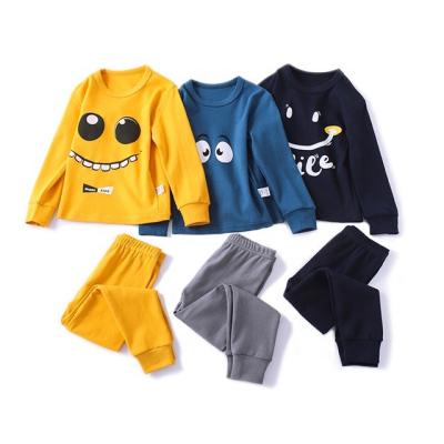 China Good Quality Cotton Kids Customization Loungewear Cartoon Thermal Pajamas Thermal Warm Kids Sleepwear Pajamas Sets For Boy And Girl for sale