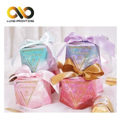 China Disposable Luxurious Custom Printing Wedding Favor Candy / Chocolate Wedding Keepsake Packaging Box for sale