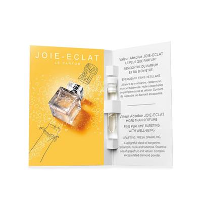 China Japan Perfume Vial Bottle Custom Printing Glass Paper Sample Card for sale